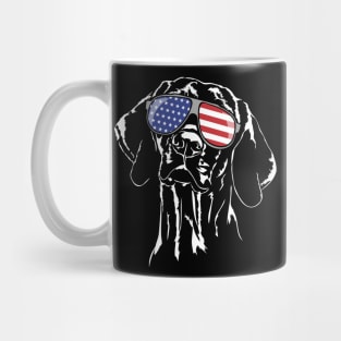 Proud Hungarian Vizsla American Flag sunglasses patriotic dog Mug